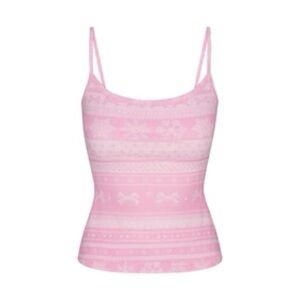 SKIMS Pink Pointelle SKIM Plush Cami